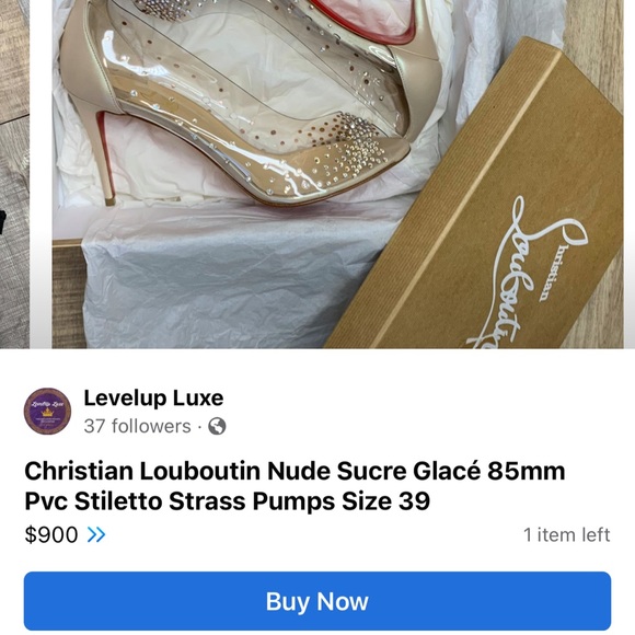 Louboutin Sucre Glacé 85 Crystal Peep Toe Pump NEW - Picture 4 of 7